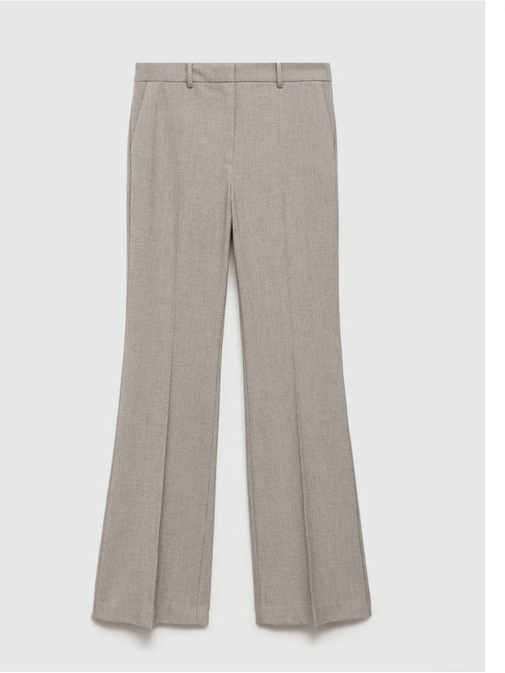 Mango Women's Light Gray Tailored Flared Trousers